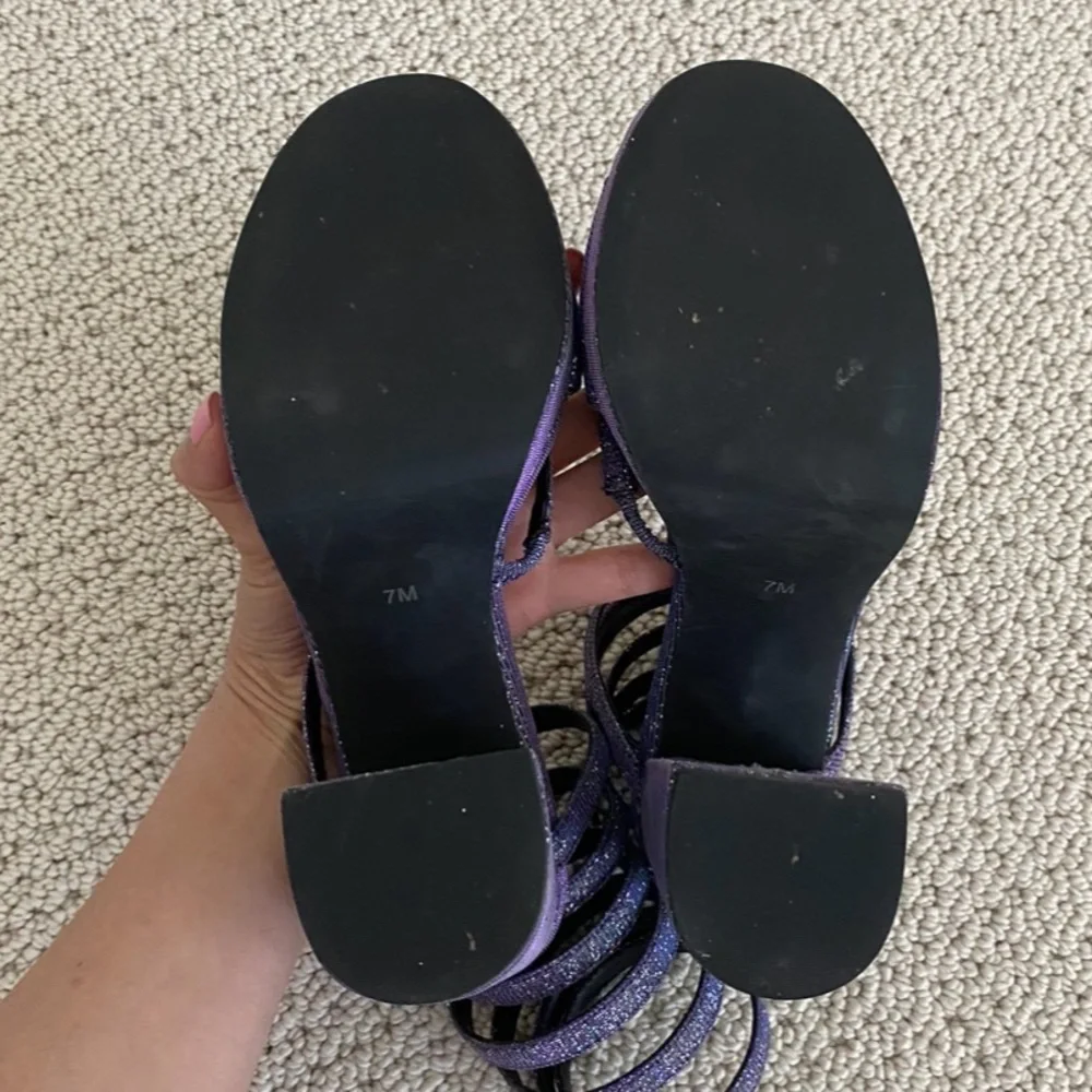 Dollskill Horoscopez Glitter Spiral Purple Wrap Heels